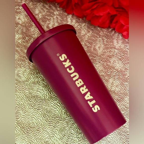 NWT💗💜RARE🩶Starbucks Europe🇬🇧Matte Magenta Stainless Steel Grande Tumbler - Picture 6 of 7